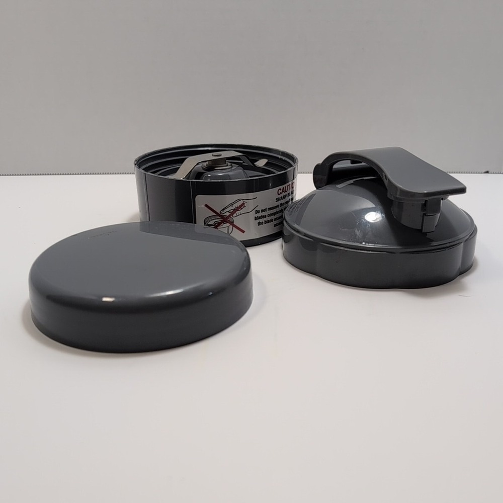 Nutribullet 600 900 Pro 900W Flat Mill Blade‎ w/ Gasket & 2 Lids